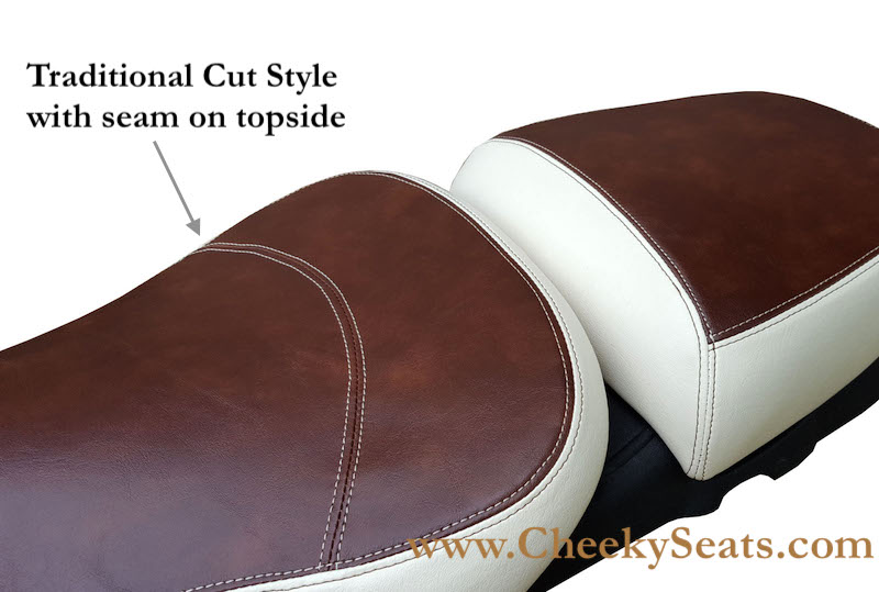Vespa GTV Two Tone Saddle Seat Cover Whiskey and Cream